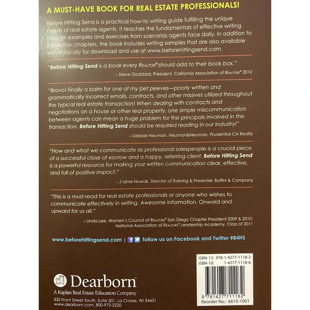 Before Hitting Send: Power Writing Skills for Real Estate Agents By Karen Stefan